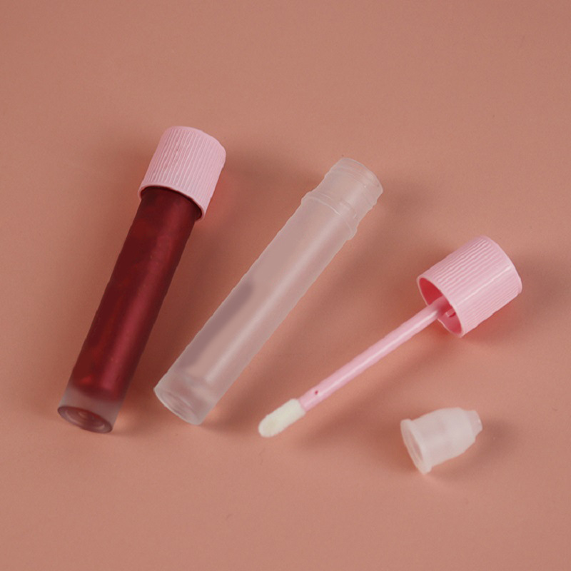 现货迷你粉色唇釉管 圆款唇彩空管口红管空管 唇彩管彩妆包材 5ml