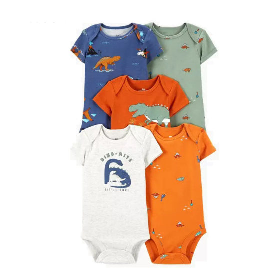 Foreign Trade Children's Wear Summer New Baby Short-sleeved Triangle Ha-ha Clothes Climbing Clothes Five Baby's Body Clothes Cross-border Hair