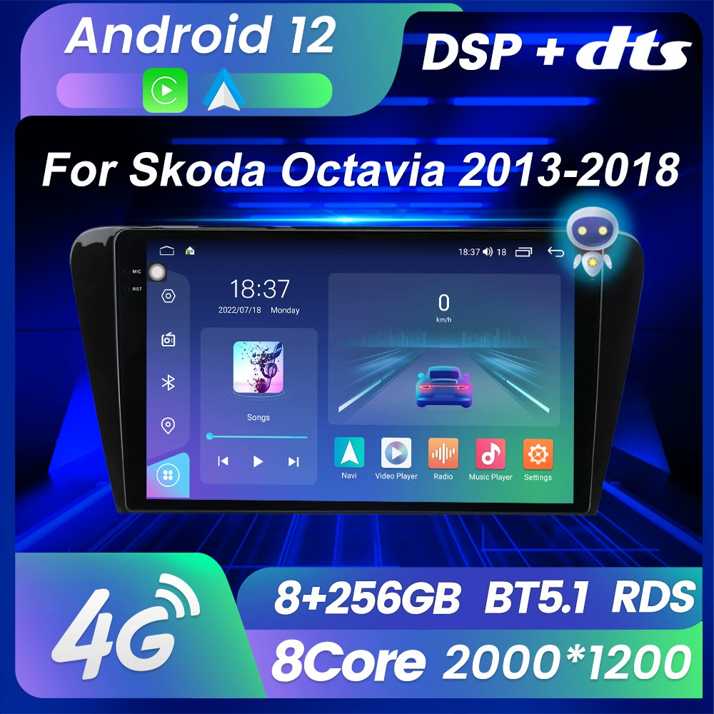 Подходит для Skoda Octavia 13-18, модифицированный Android большой экран центральной панели, навигация M6Pro