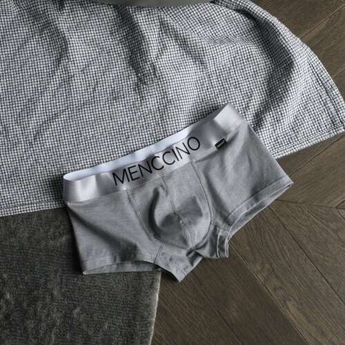 MENCCINO trendy men's underwear sexy low waist tight comfortable breathable boxer briefs youth sports square bottom