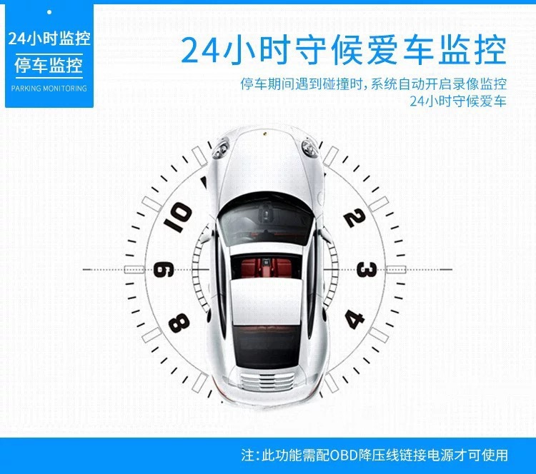 Car rearview mirror dashcam with front and rear single/dual recording 1080p and reverse camera, integrated car DVR device