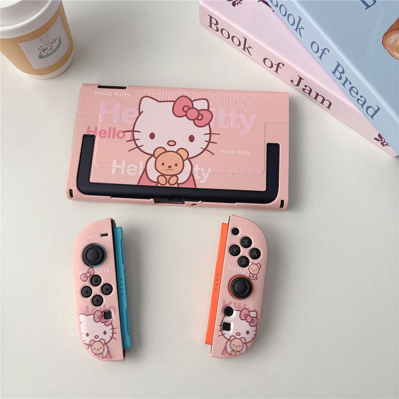 クロスボーダーステッチハローキティ任天堂スイッチ第2世代シェルクロミゲーム機PC保護カバー第2世代に適しています|undefined