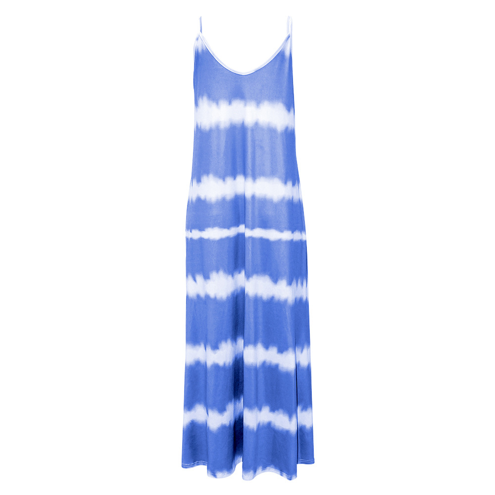 Summer Cami Dress Printed Striped Maxi Dress Loose Dress Women