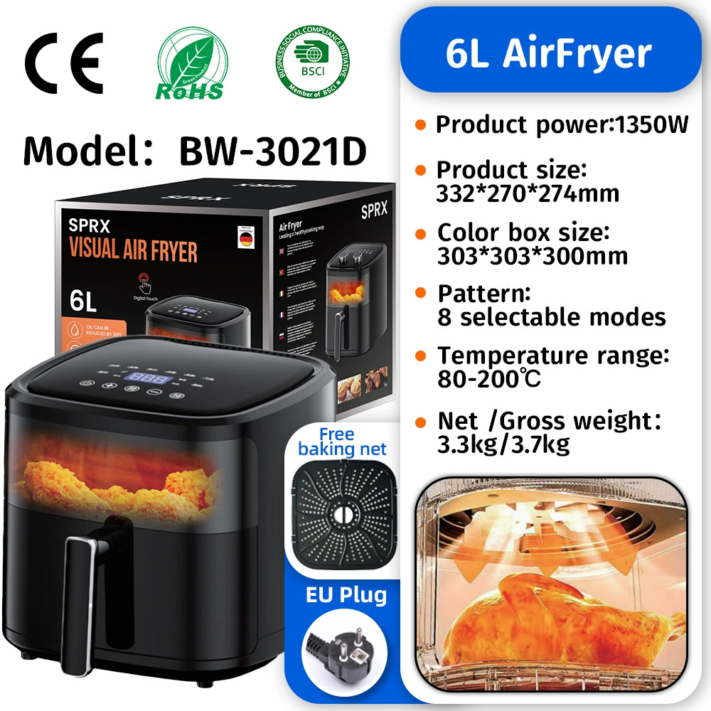 Air fryer oven, large capacity multi-function, touch-screen and mechanical options (4.5–25 L)