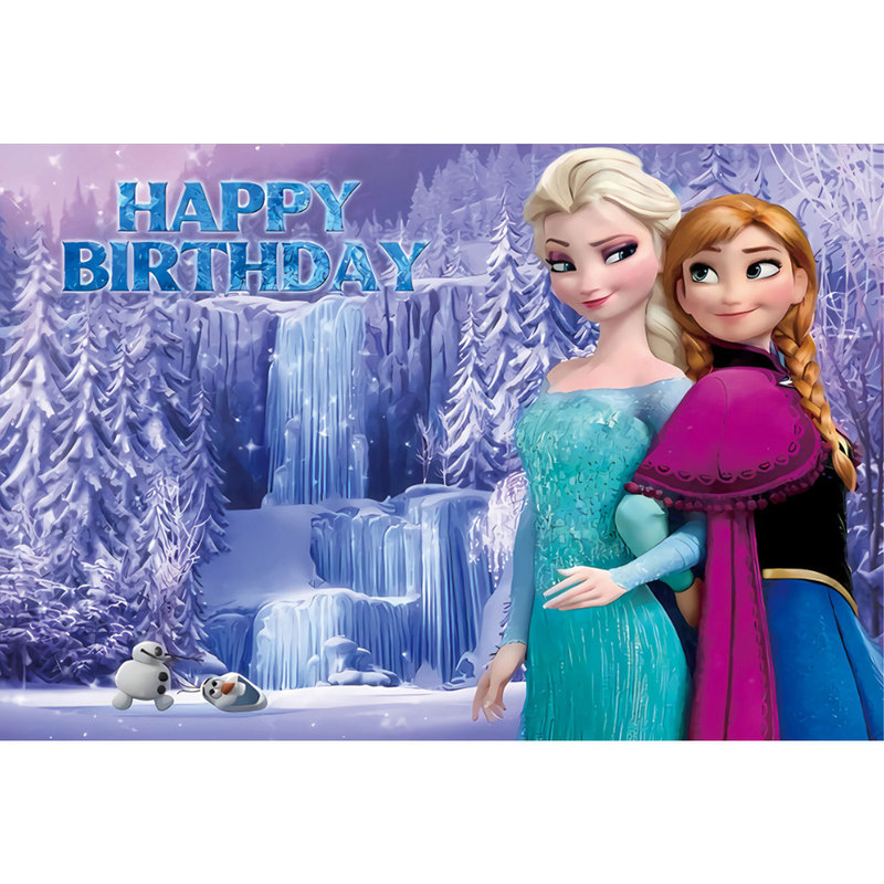 アナと雪の女王の誕生日パーティークロスボーダー写真背景漫画子供の新しい背景リビングルーム|undefined