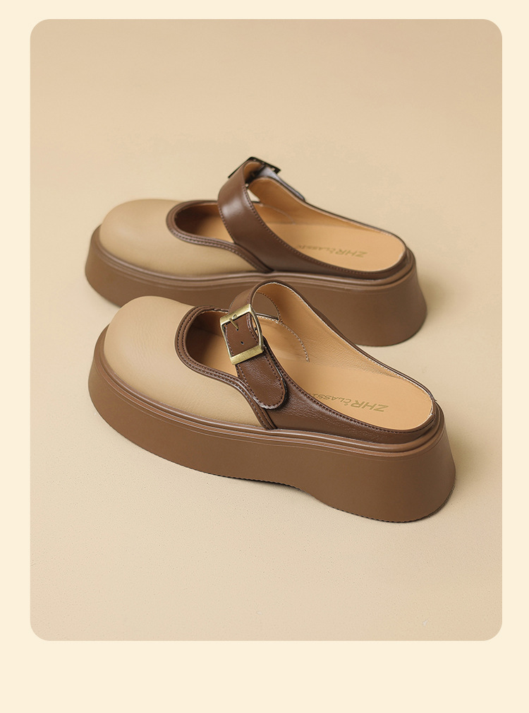 Dép sục Birken đế dày nữ bít mũi quai ngang — Nâu mơ KN77 chi tiết 20