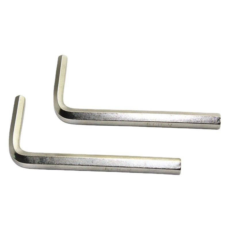 Оптовая продажа никелированный L-образный плоский шестигранный ключ из углеродистой стали, метрический шестигранный ключ, внутренний 6-гранный ключ m1.5-6 мм