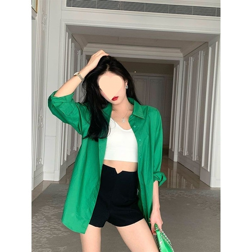 Women's 2025 Spring Designer Off-White Dragon Fruit Color Loose Boyfriend Style Fashion Shirt