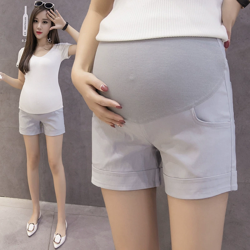 Summer shorts for pregnant, thin trousers for leisure with belly support, oversize