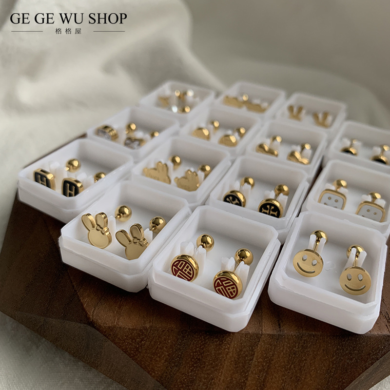 钛钢跨境爆款批发耳钉男女通用睡觉免摘耳骨钉精致小巧耳饰