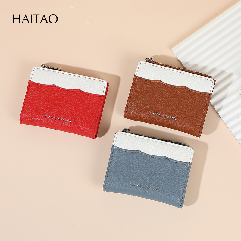 2025 nuevo color de contraste lindo alto valor de la cara multi-tarjeta billetera transfronteriza corta billetera de moda para mujeres