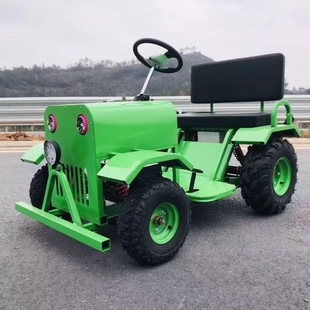 Four-Wheel Electric Tractor Square Rental Scenic Park Children's Electric Beach Cart Go-Kart Parent-Child Battery Car