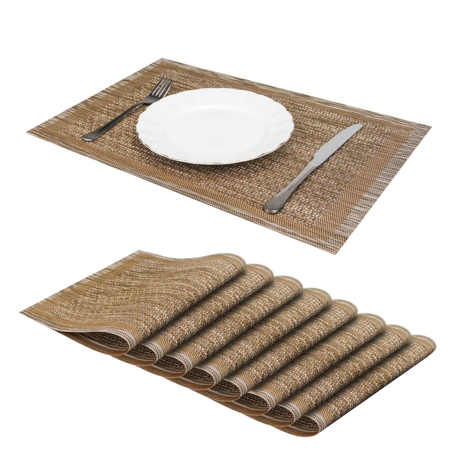 Amazon mantel de plata marrón PVC antideslizante estera occidental restaurante hogar estera de aislamiento montaña estera de mesa estera decorativa al por mayor