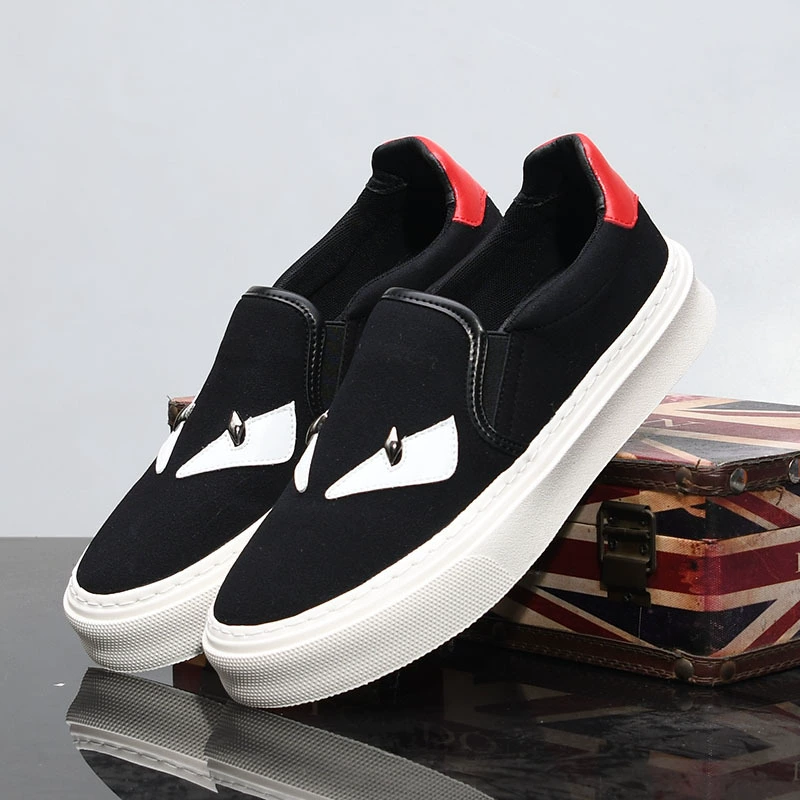 Мужские парусиновые туфли Little Monster на толстой подошве, новая весенне-летняя нишевая универсальная модная повседневная обувь без шнуровки 0997.