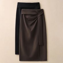 中长款毛呢裙遮肉半身裙女秋冬季新款高腰一步裙修身包臀长裙