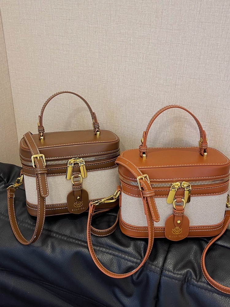 Xiaoxiangfeng caja de mano pequeña bolsa cuadrada damas nuevo retro cross-border color empalme universal mochila de hombro