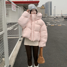 2024新款跨境亚马逊棉服女超短款宽松冬季连帽棉袄加厚棉衣外套