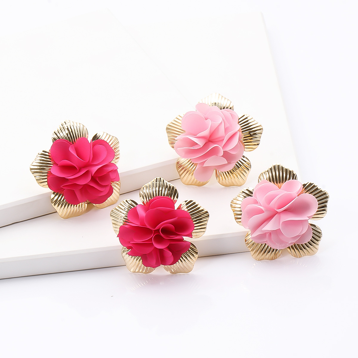 Pendientes De Tela De Flores Coreanas Al Por Mayor display picture 22