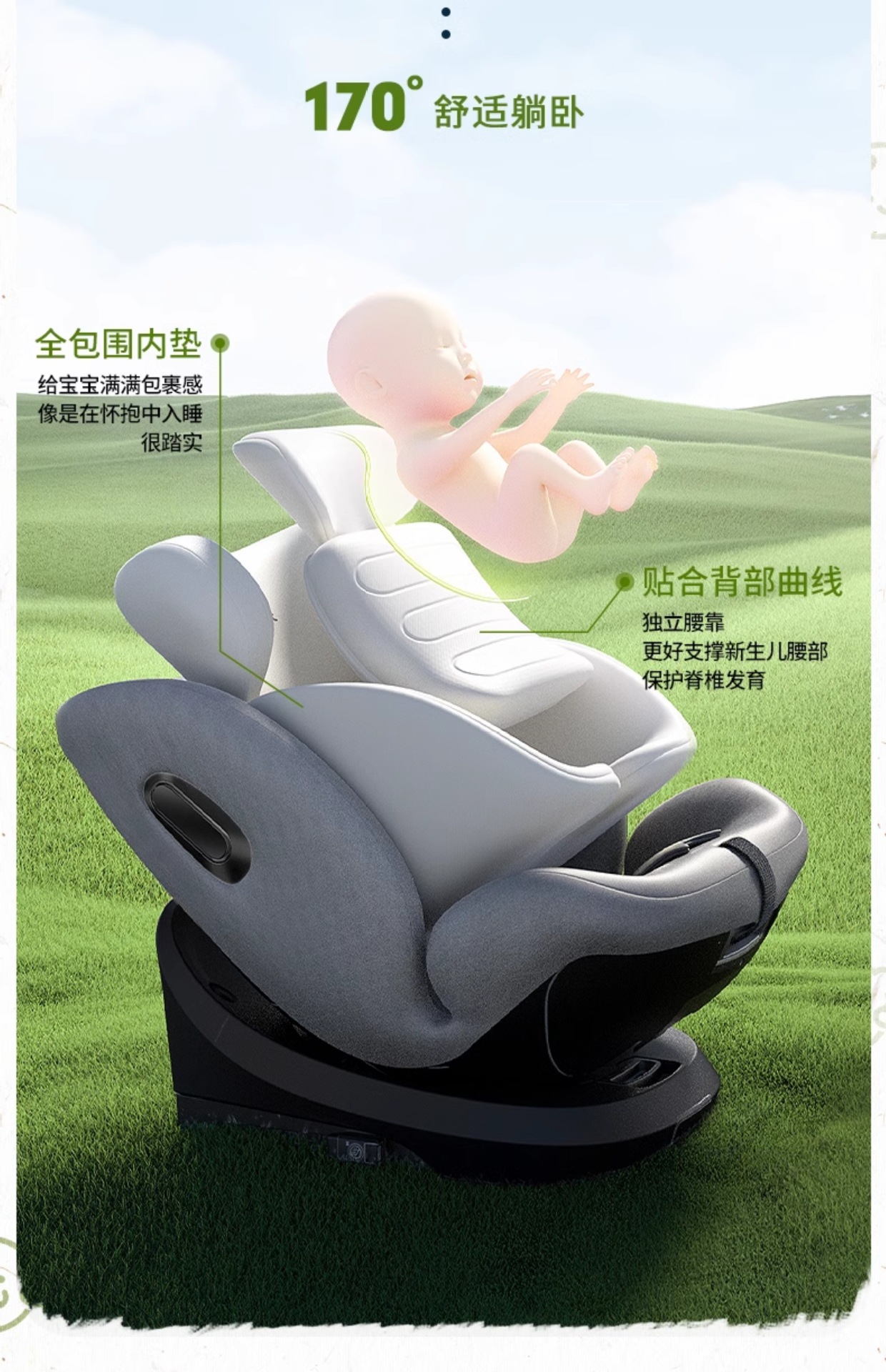 Suitable for Besbet Kids Safety Seat Car for 0-Other 2-Year-Old Baby Baby Car 360-Degree Rotation