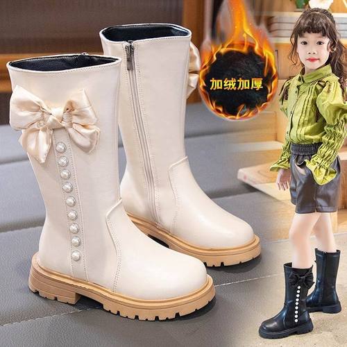 Children's Boots  Autumn/Winter New Arrival Middle/Big Kid Ankle Boots Fashion Medium Calf Boots for Girls with Double Wool Warm Boots