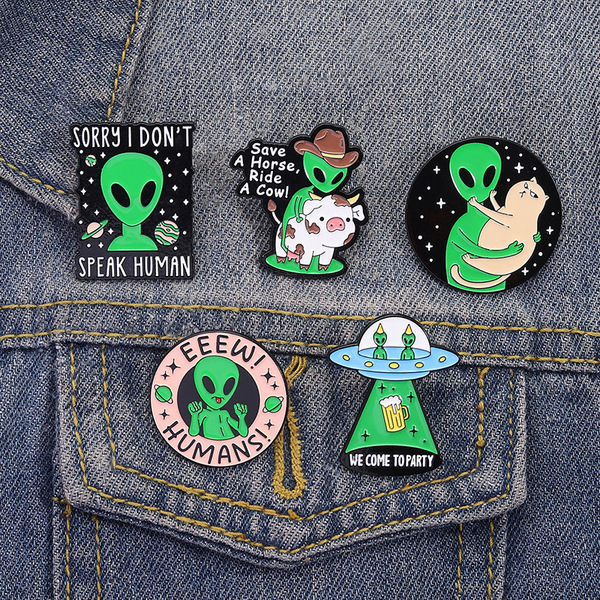 Cartoon space cute creative universal badge