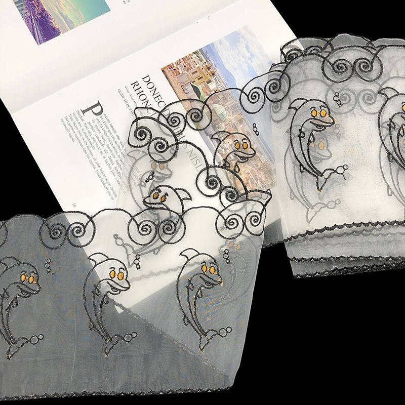 现货鲸鱼 网纱刺绣花边DIY裙摆配饰芭比娃娃蕾丝花边装饰服装辅料