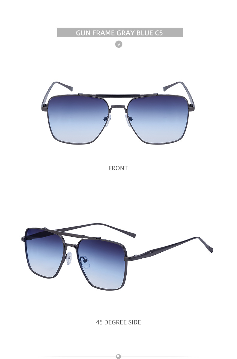 Nouvelles lunettes de soleil rétro simples et polyvalentes pour loisirs, mode européenne et américaine, tendance pour hommes, cyclisme en plein air, lunettes de soleil à double faisceau pour hommes_voghion.com