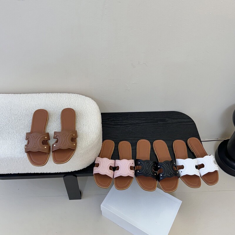 High-End Version ~ 2025 New Summer Outer Wear Beach Sandals High Version Arc De Triomphe Flats Slippers for Women