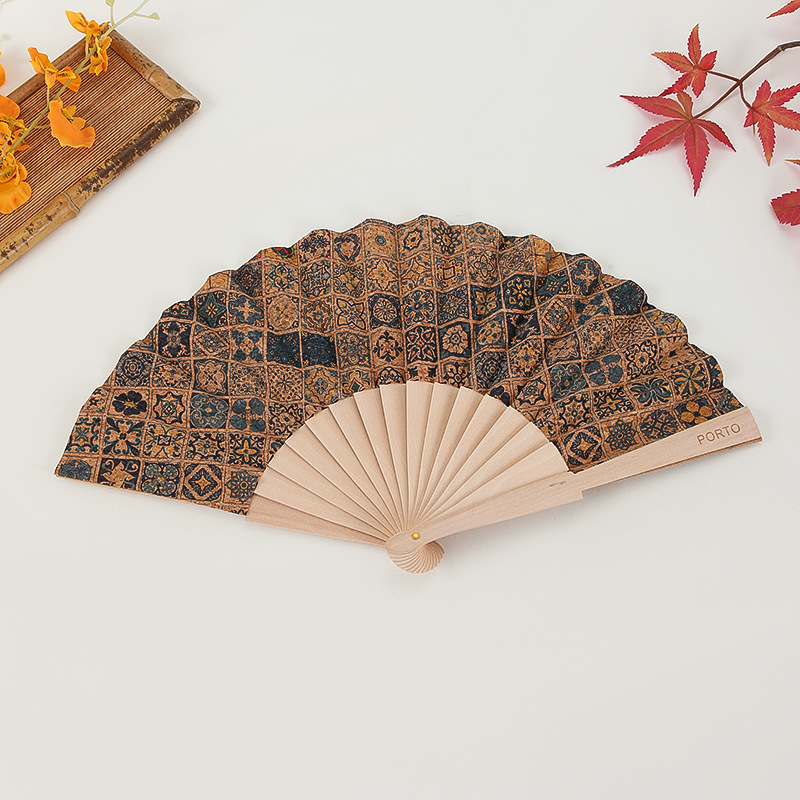 All Seasons Season Chinoiserie Ethnic Style Solid Color Wooden Fan