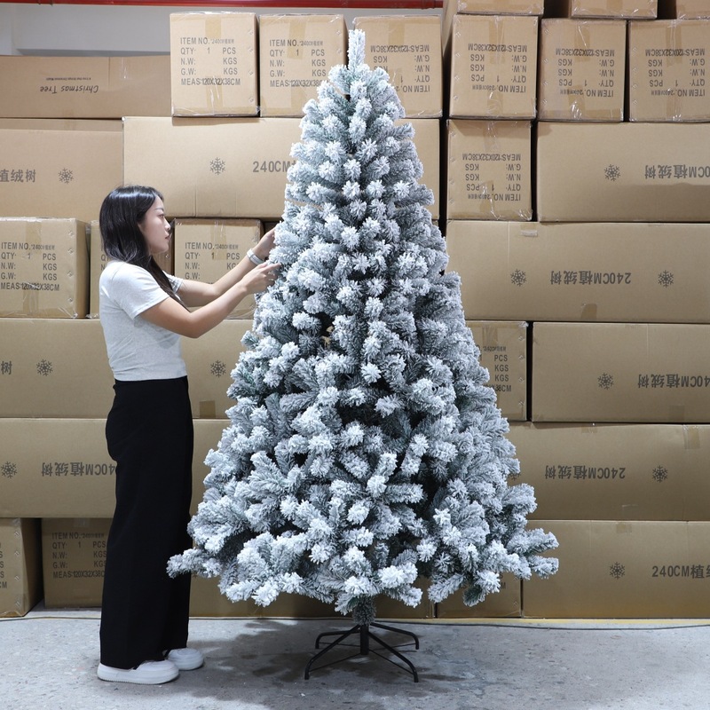 クリスマスツリー1.5メートルの白い植毛木は落雪クリスマスツリー工場1.8/2.1/3m杉の卸売りをシミュレートしている|undefined
