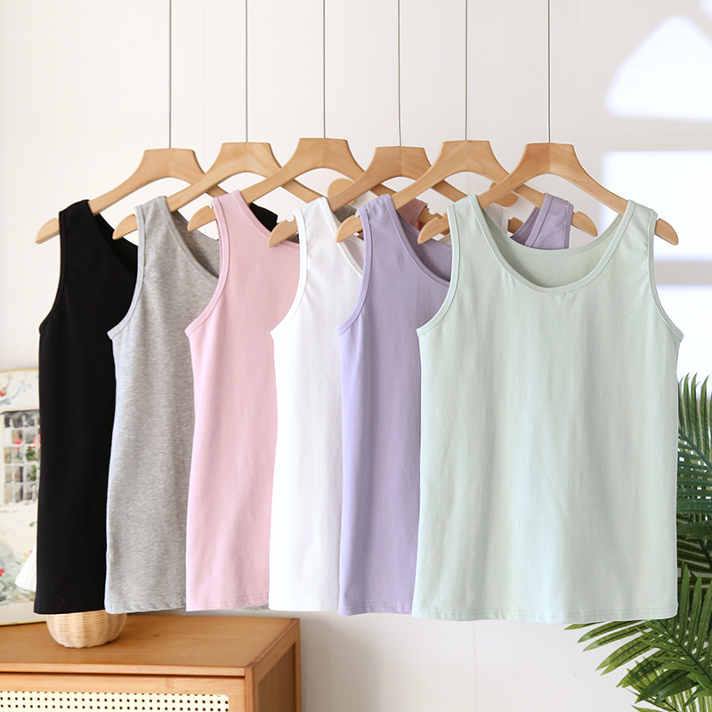 Pure Cotton Vest for Women, Spring and Summer Thin Style, Wide Shoulder, Solid Color, Sleeveless, Stretchy, Slim Fit, Home Wear, Direct from Manufacturer Pure Cotton Vest for Women, Spring and Summer Thin Style, Wide Shoulder, Solid Color, Sleeveless, Stretchy, Slim Fit, Home Wear, Direct from Manufacturer