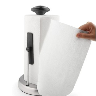 Ready Stock Quick Delivery Stainless Steel Flat Head Spring Bead Paper Towel Holder Kitchen Paper Holder Sliding Vertical Large Roll Paper Towel Holder Cross-Border