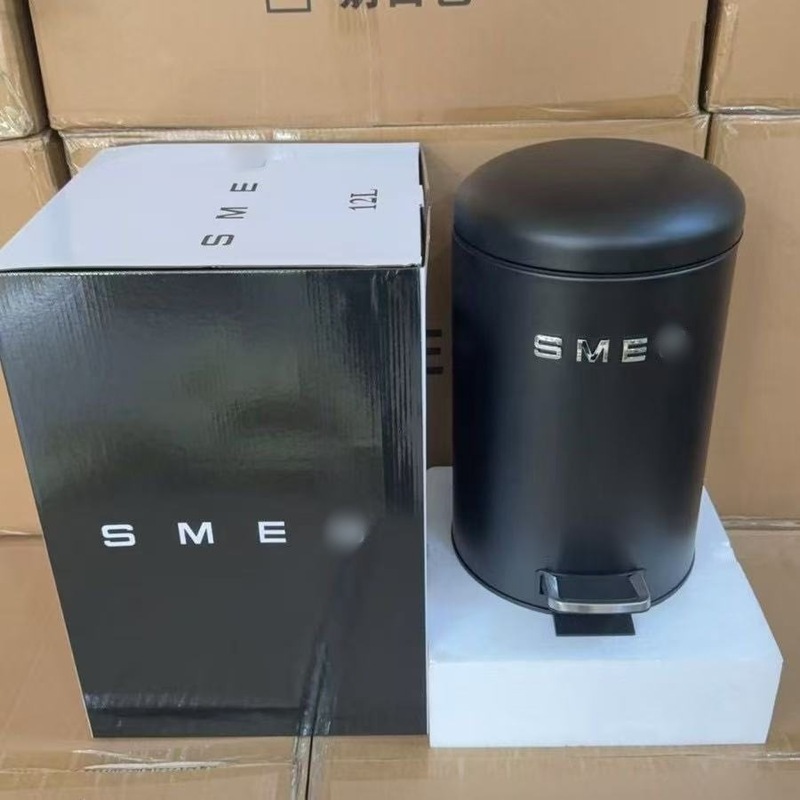 欧式SMEG斯M格轻奢脚踏垃圾桶奶油ins风不锈钢亚马逊外贸爆款家用|undefined