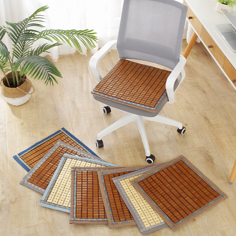 Verano Mahjong Mat cojín transpirable antideslizante silla de oficina Estera de bambú estera fresca del coche verano largo cojín silla Butt pad
