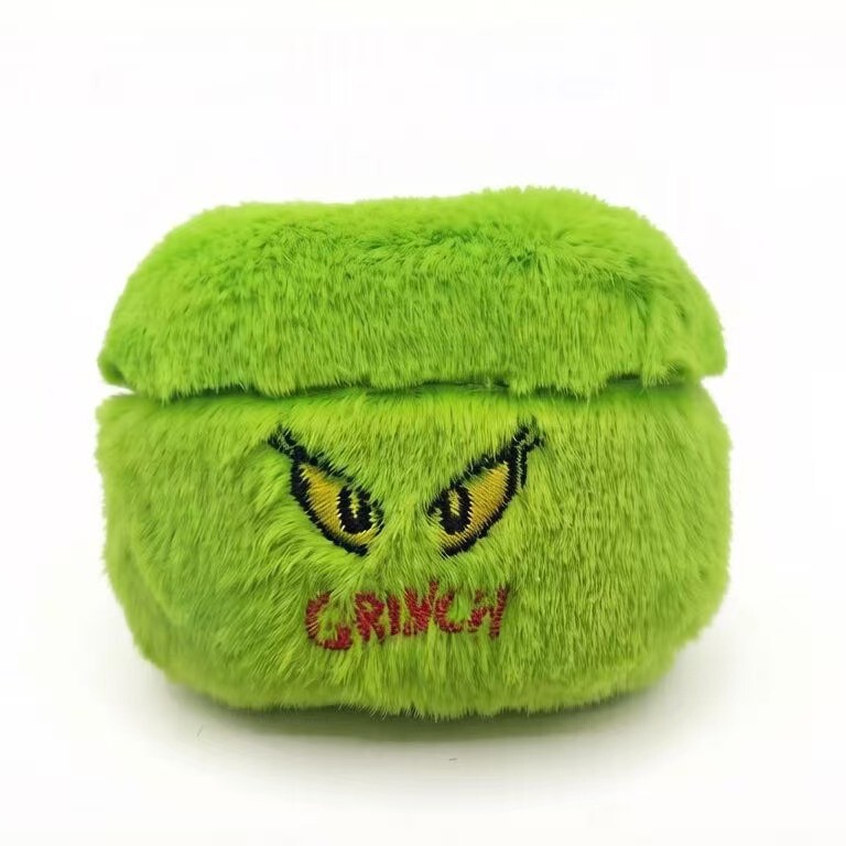 Popular European and American Supermarket Item: Grinch Green-Haired Monster Plush Earphone Case for AirPods 4 and Pro 3