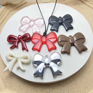Korean-style Transparent Electroplated Baking Hanging Hole Big Bow Tie Pendant Bag Hanging Acrylic DIY Jewelry Bracelet Accessories