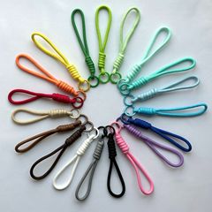 純色百合カラー巻き線創意携帯電話玩具キーホルダー編みひもストラップ紛失防止ロープ部品