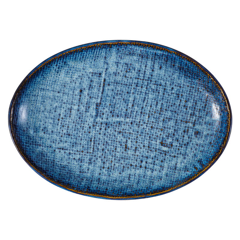 Transfronterizos de tela de cerámica azul Dan Plate de platos creativos de comida occidental platos de filete platos de ensalada de frutas platos cubiertos