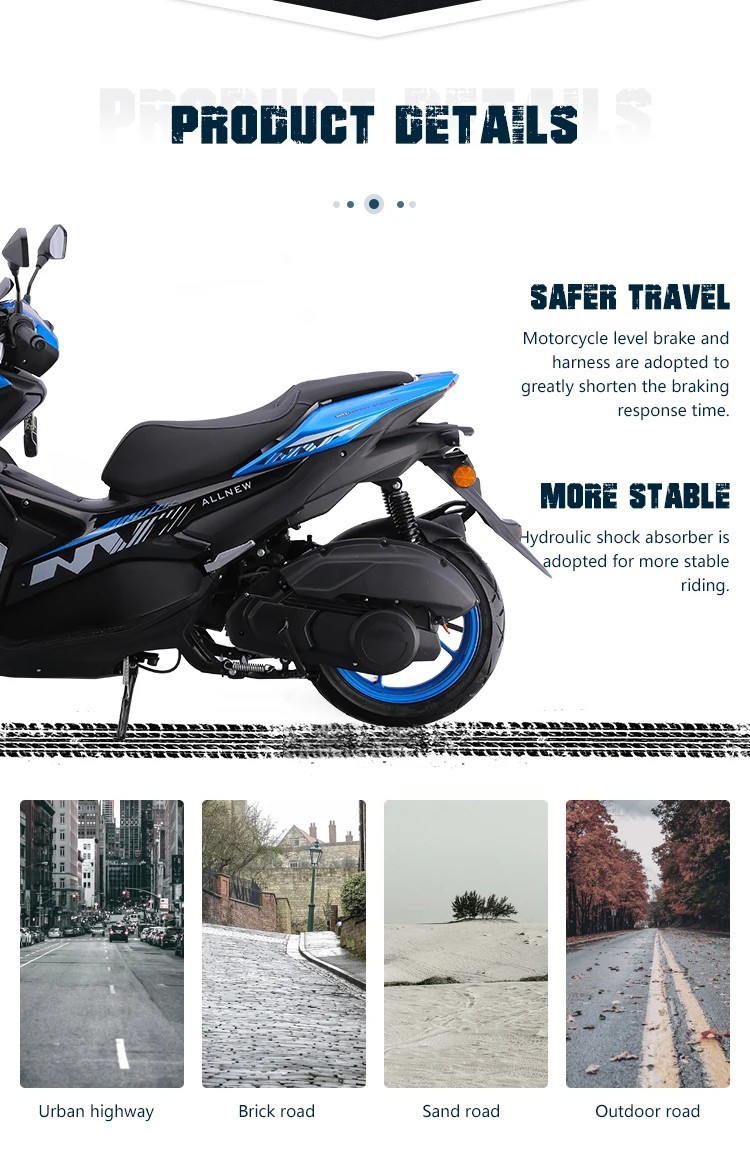 New Year's Best-Selling Nvx Fuel-Powered Motorcycle for Adults, Suitable for Commuting, Two-Wheeled Scooter, Stylish and Cool Street Bike