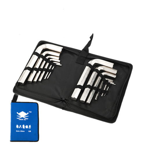 Wholesale standard short flat head hexagonal wrench set 3-12-14-17-19-24mm Oxford bag hexagonal