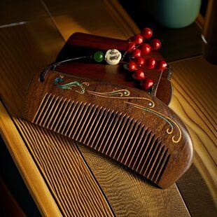 High-end painted gift box ebony sandalwood, brush for mother's day, Birthday gift