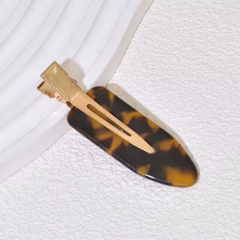 Зажим для волос Hairgrip, акриловый с золотым металлическим основанием, 7 см, градиентный простой элегантный дизайн