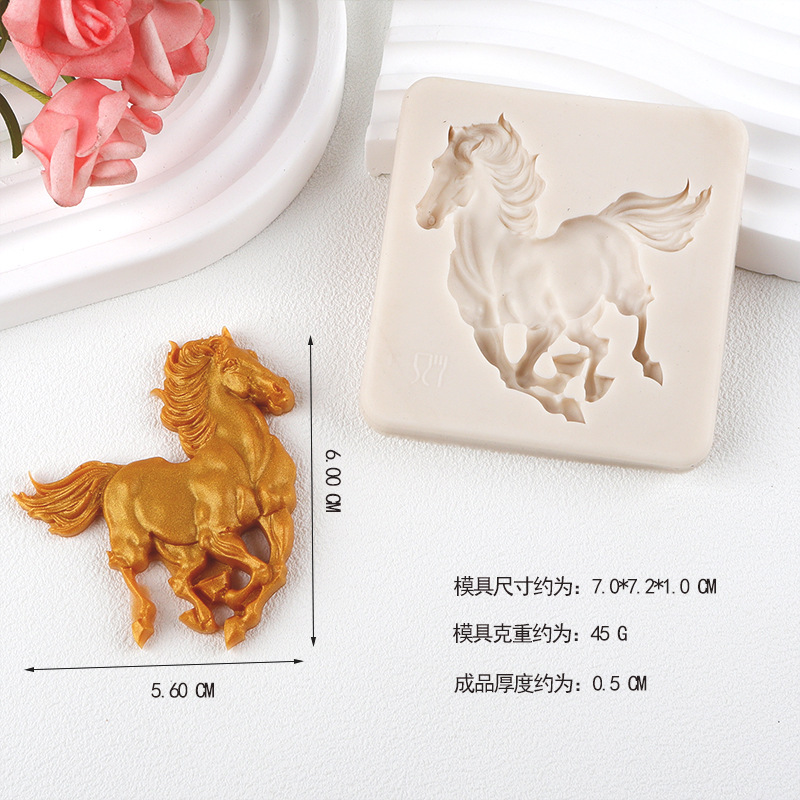 Horse de guerra molde de silicona silla de montar molde de chocolate pastel de arcilla ultra ligera para hornear