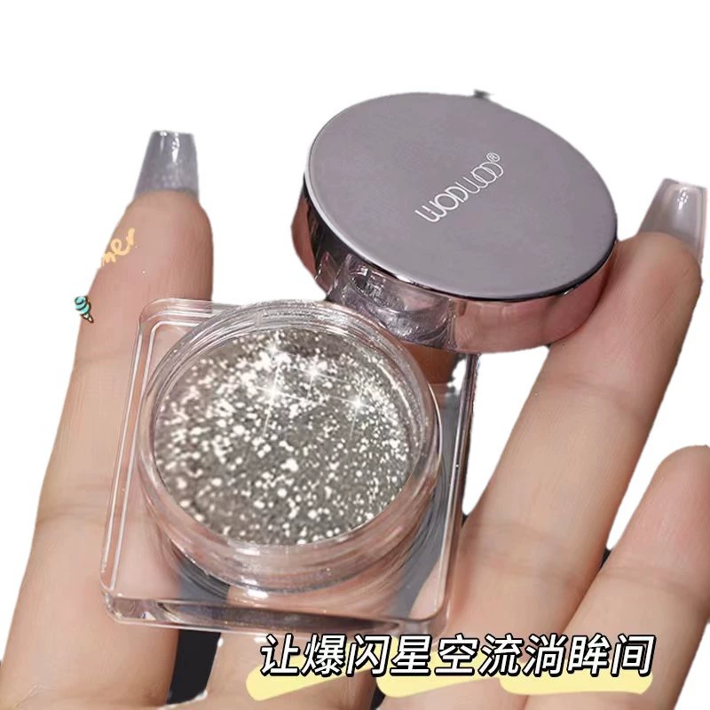 Тени для век WODWOD Nuo Ji Blasting Eye Shadow Cream Pearl Drills Lucky Silk - Lange Blit Gel Eye Shadow Bright Flash
