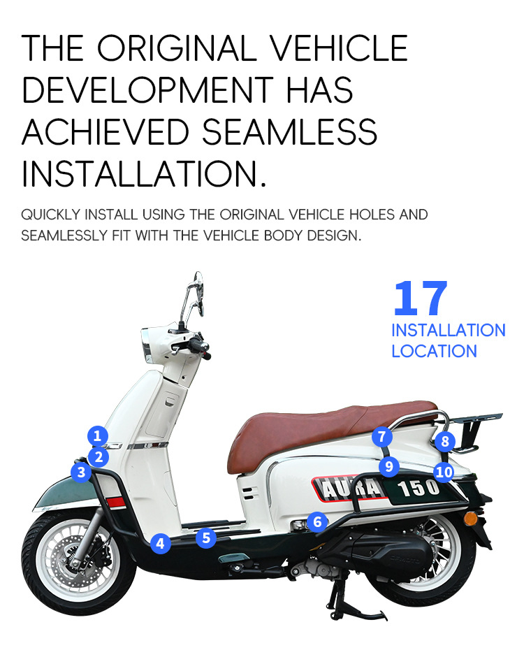Suitable for CFMOTO AURA150 crash guards, front and rear exhaust pipe bumpers, rear rack, silver protective bars, modification
