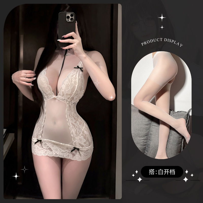 9238 flesh color + white open socks