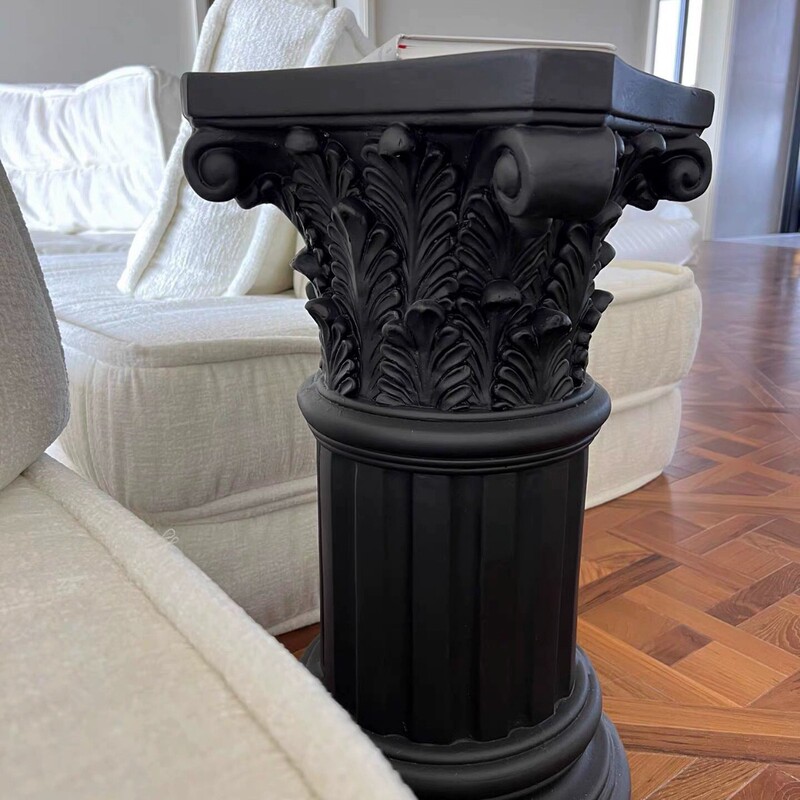 Factory Direct Sales Pure Black Series Simple and Atmospheric Roman Column High Column French Indoor Home Decoration Ornaments