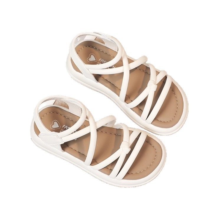 Summer New Style Simple Children's Sandals Girls' Soft Soled Roman Princess Shoes Medium And Large Sizes For Kids_voghion.com