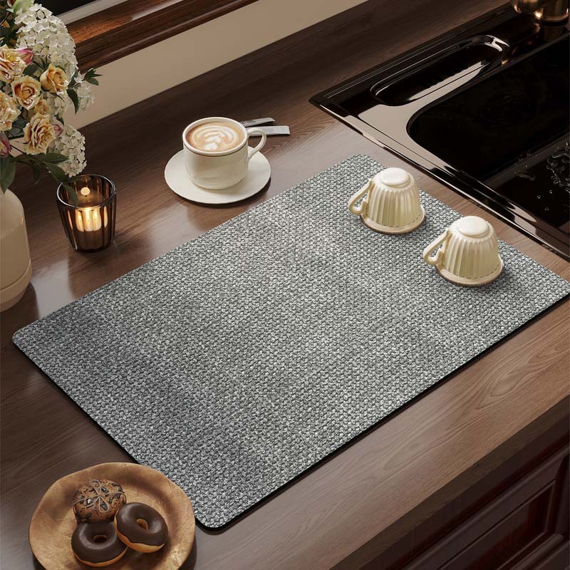 Cocina transfronteriza esterilla de drenaje simple color sólido fácil de cuidar esterilla de absorción de agua de barro de diatomeas cocina casera esterilla de aislamiento antideslizante