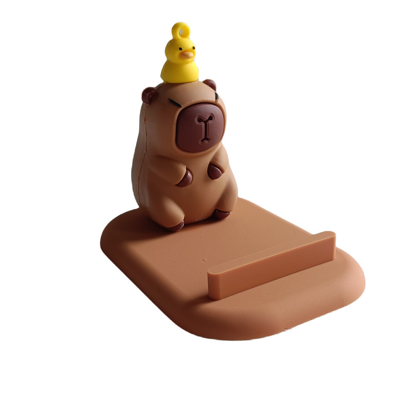 かわいいフグのカピバラの立体の子供の怠け者のスタンドのデスクトップの携帯電話のスタンドのアイデアの小さい贈り物の置物|undefined